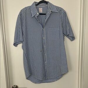 Brooks Brothers Blue and White Casual Button Down Shirt